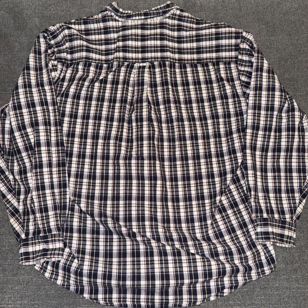 Eddie Bauer Men's Size L White Blue Yellow Red Plaid‎ Long Sleeve Button  Shirt - Picture 6 of 6
